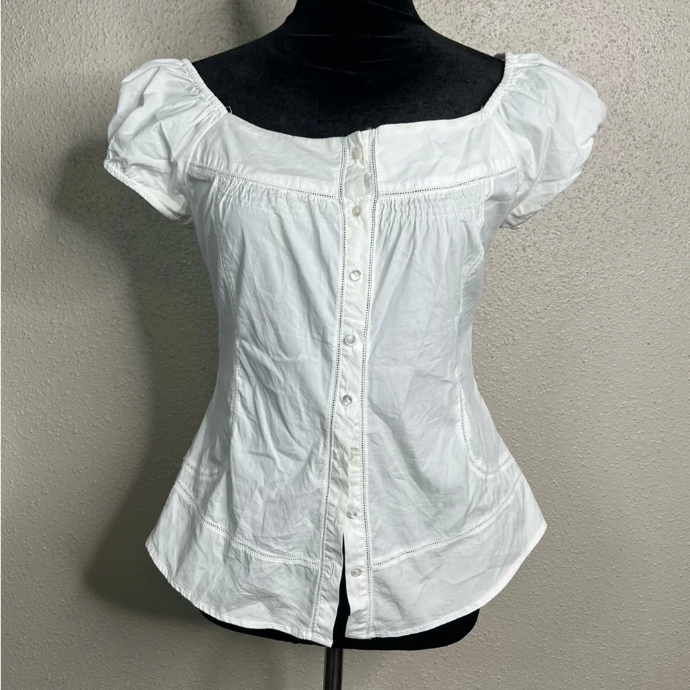 Zara White Puff Sleeve Blouse